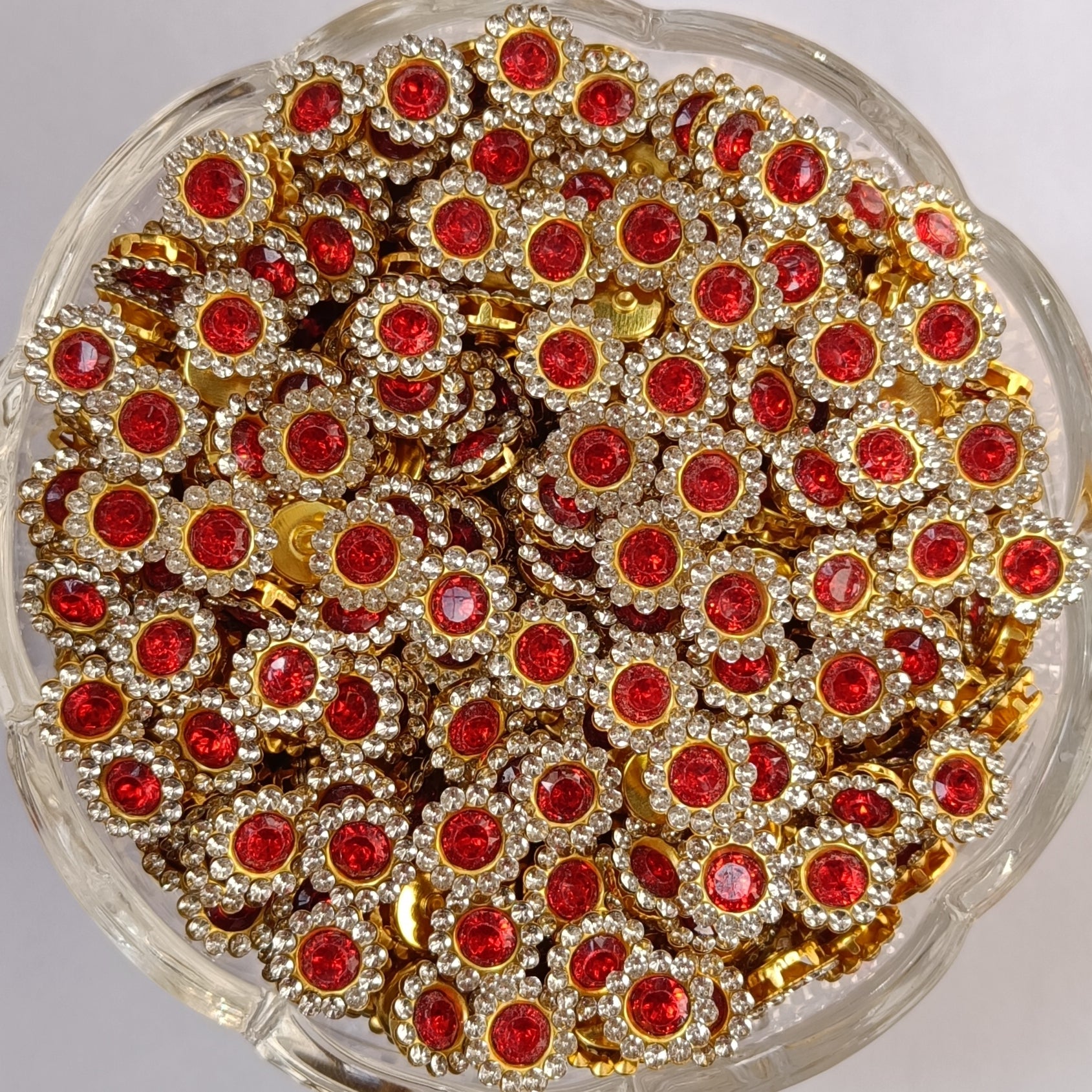 VDEAL BEADS stone round 400 pcs size = 10 mm red colour