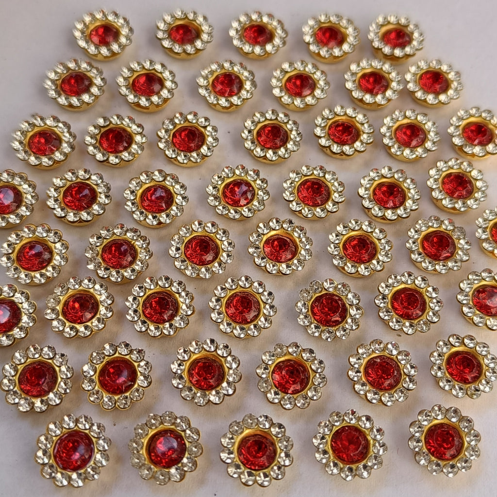 VDEAL BEADS stone round 400 pcs size = 10 mm red colour