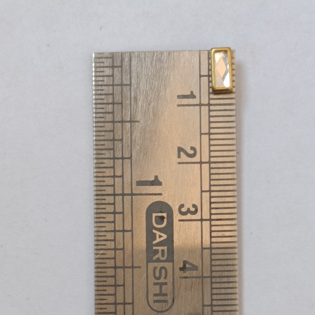 VDEAL BEADS kundan 800 pcs size = 4x8mm rectangle shaped kundan with fabric glue