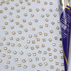 VDEAL BEADS kundan, square shaped kundan 1500 pcs size = 3x3mm with fabric glue