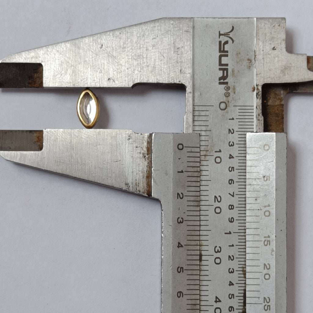 VDEAL BEADS kashti shaped kundan pack of 650 pcs size = 4x8 mm with fabric glue