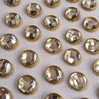 VDEAL BEADS 100pcs of 10mm round kundan with fabric glue