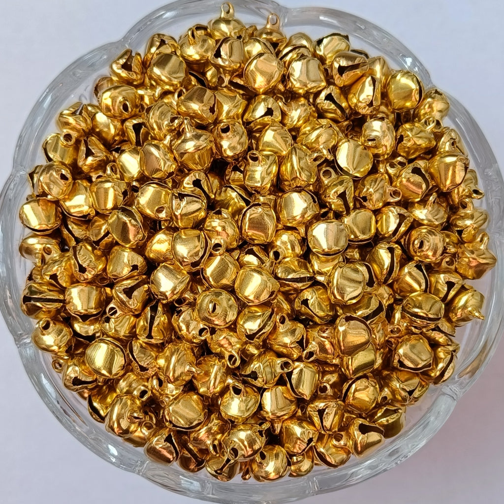VDEAL BEADS 500pcs of golden ghungroo size: 8mm