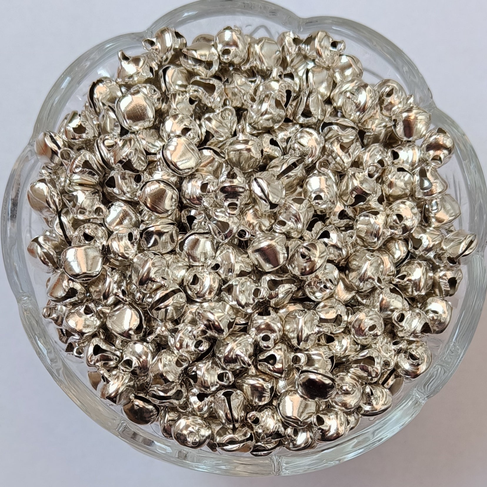 VDEAL BEADS 500pcs of silver ghungroo size: 8mm