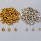 VDEAL BEADS 250pcs of golden ghungroo + 250pcs of silver ghungroo size: 8mm