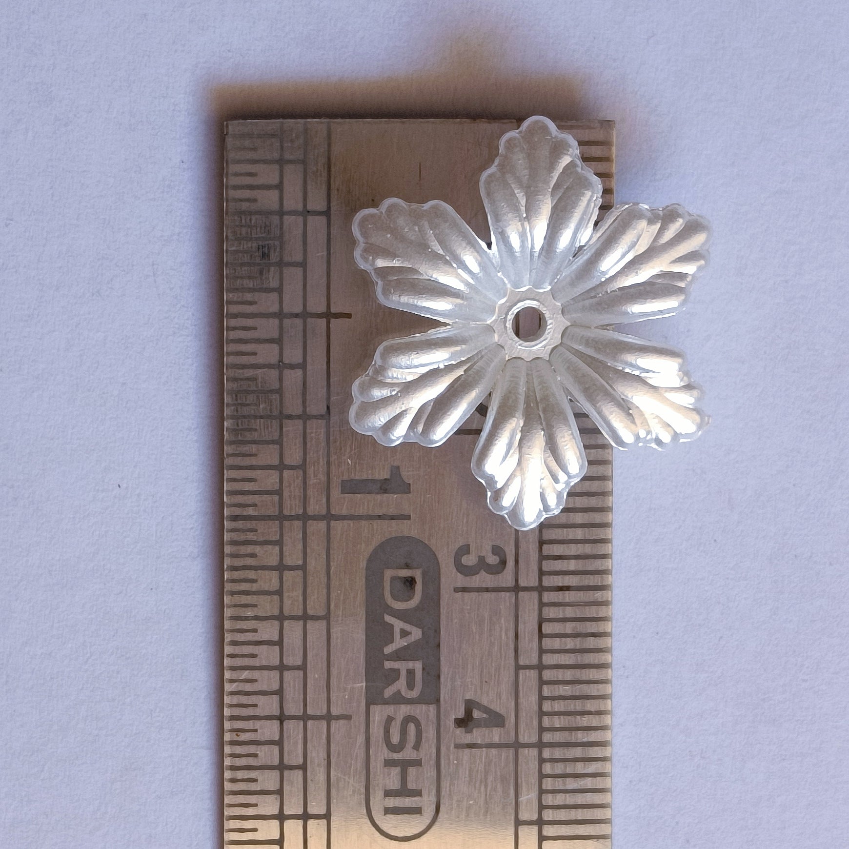 VDEAL BEADS , 200PCS of 25mm creamy white pearl artificial flower beads, artificial flower, plastic flower bead,