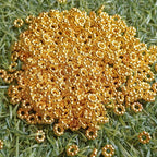 VDEAL BEADS, 1700pcs of 8mm golden noori beads, golden chakri, flower shaped beads