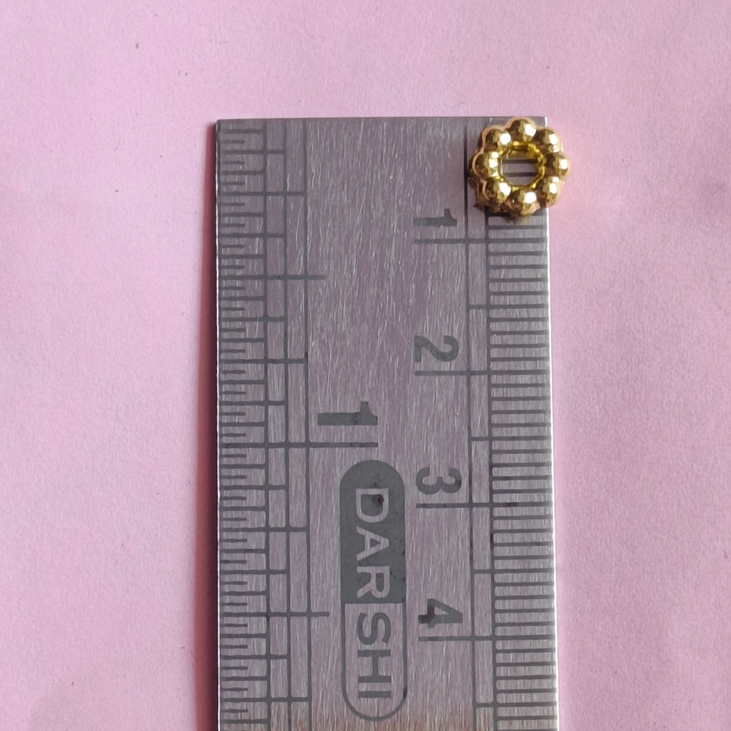 VDEAL BEADS, 1700pcs of 8mm golden noori beads, golden chakri, flower shaped beads