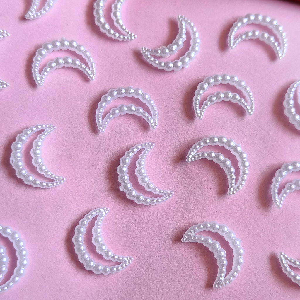 vdealbeads, 900 pcs of 11x15mm moon shaped pearl beads, pearl beads, moon shaped beads