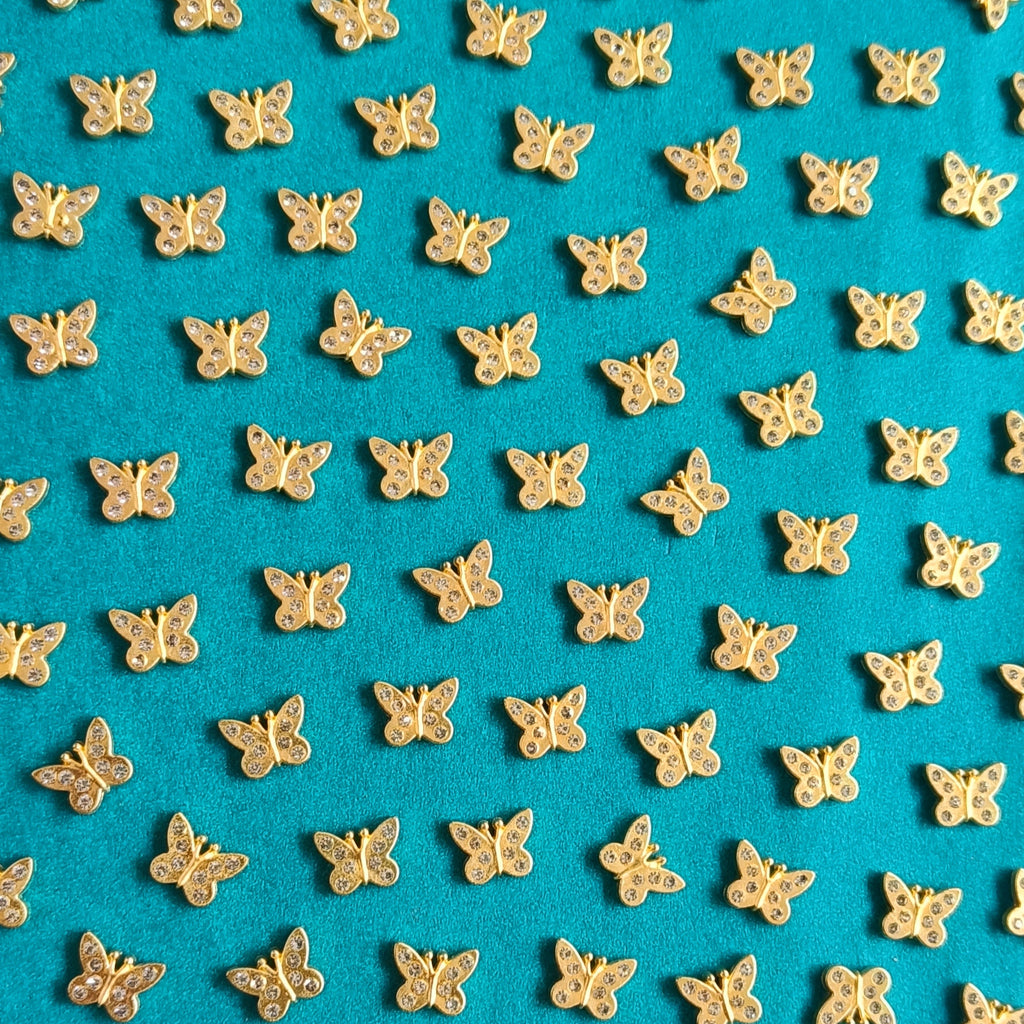 VDEAL BEADS 300pcs of 8mm buterfly shaped stone motif with FABRIC GLUE