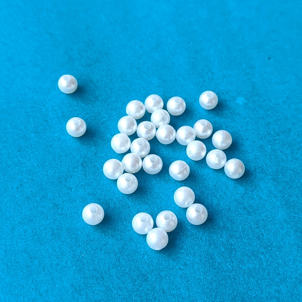 VDEAL BEADS | 6mm Pearl Beads – Pack of 7000 Pcs | White Round Loose Beads for Jewelry Making, Craft & DIY Projects