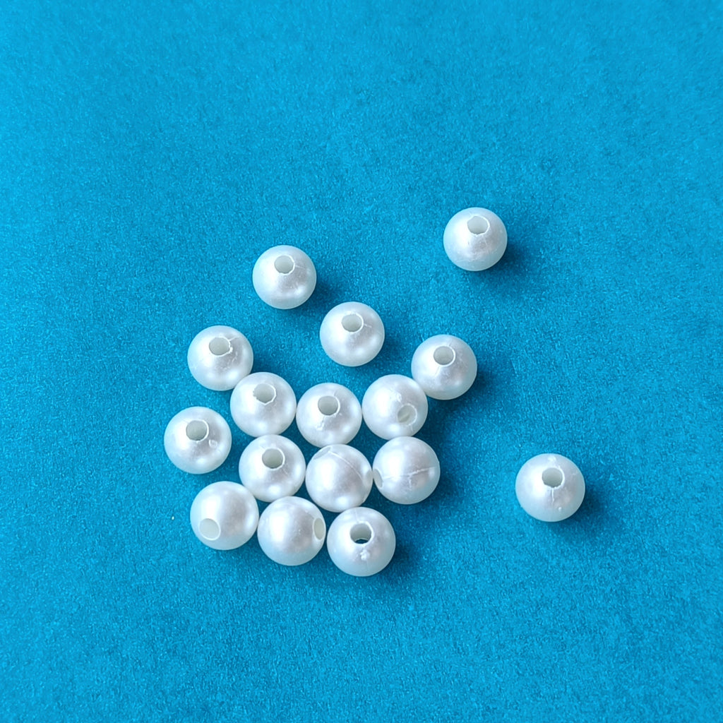 VDEAL 8mm Pearl Beads – Pack of 3000 Pcs | White Round Loose Beads for Jewelry, Rakhi & DIY Crafts