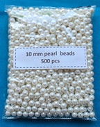vdeal beads 10mm Pearl Beads – Pack of 500 Pcs | Large White Round Beads for Jewelry, Decoration & DIY