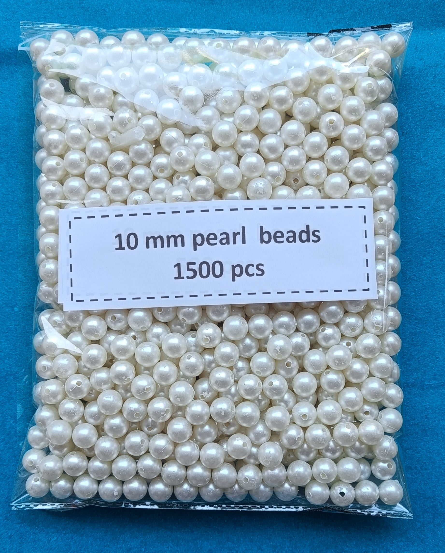 VDEAL ONLINE 10mm Pearl Beads – Pack of 1500 Pcs | Large White Beads for Jewelry, Craft & Wedding Décor