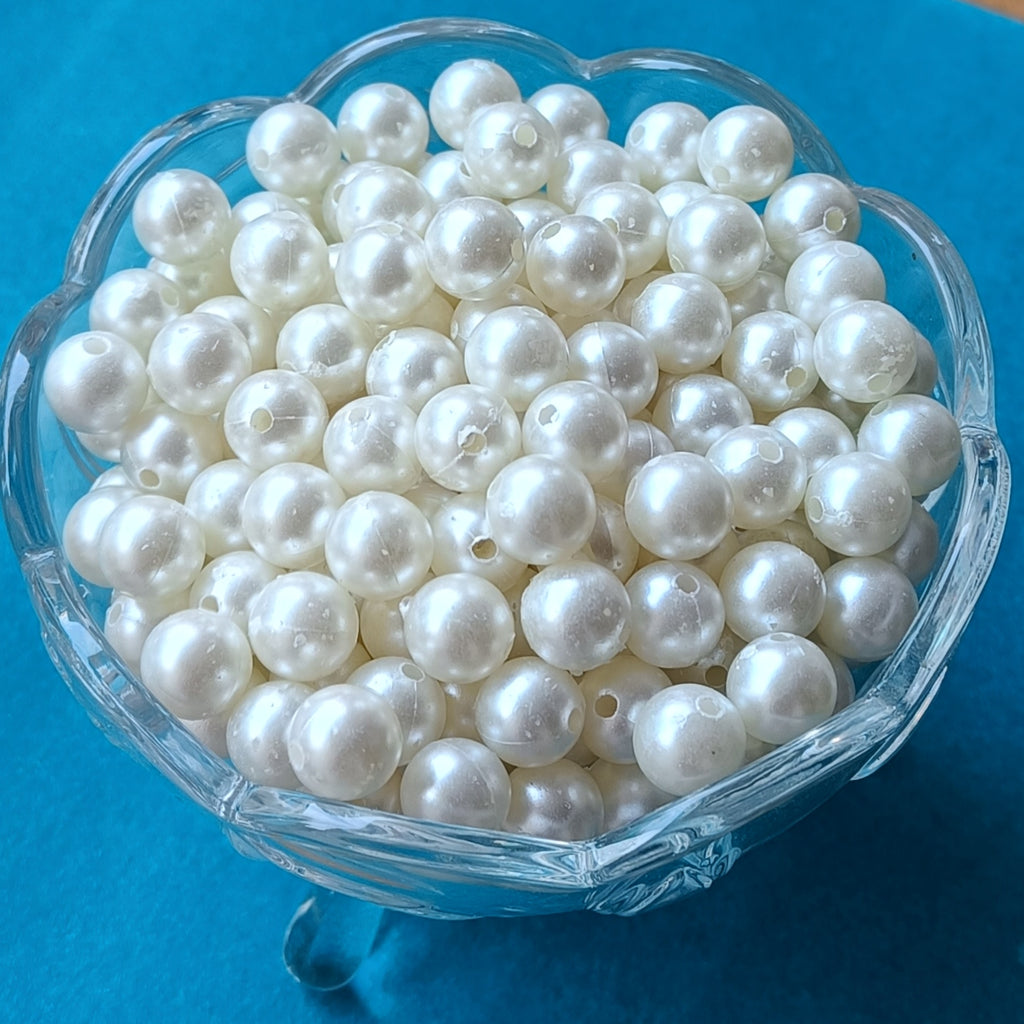 vdeal beads 10mm Pearl Beads – Pack of 500 Pcs | Large White Round Beads for Jewelry, Decoration & DIY