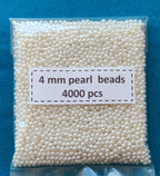 VDEAL BEADS 4mm Pearl Beads – 4000 Pcs | White Round Beads plastic