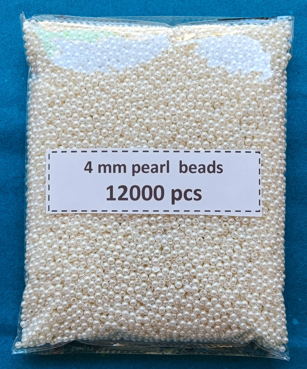 VDEAL 4mm Pearl Beads – 12000 Pcs | White Round Beads Bulk pack