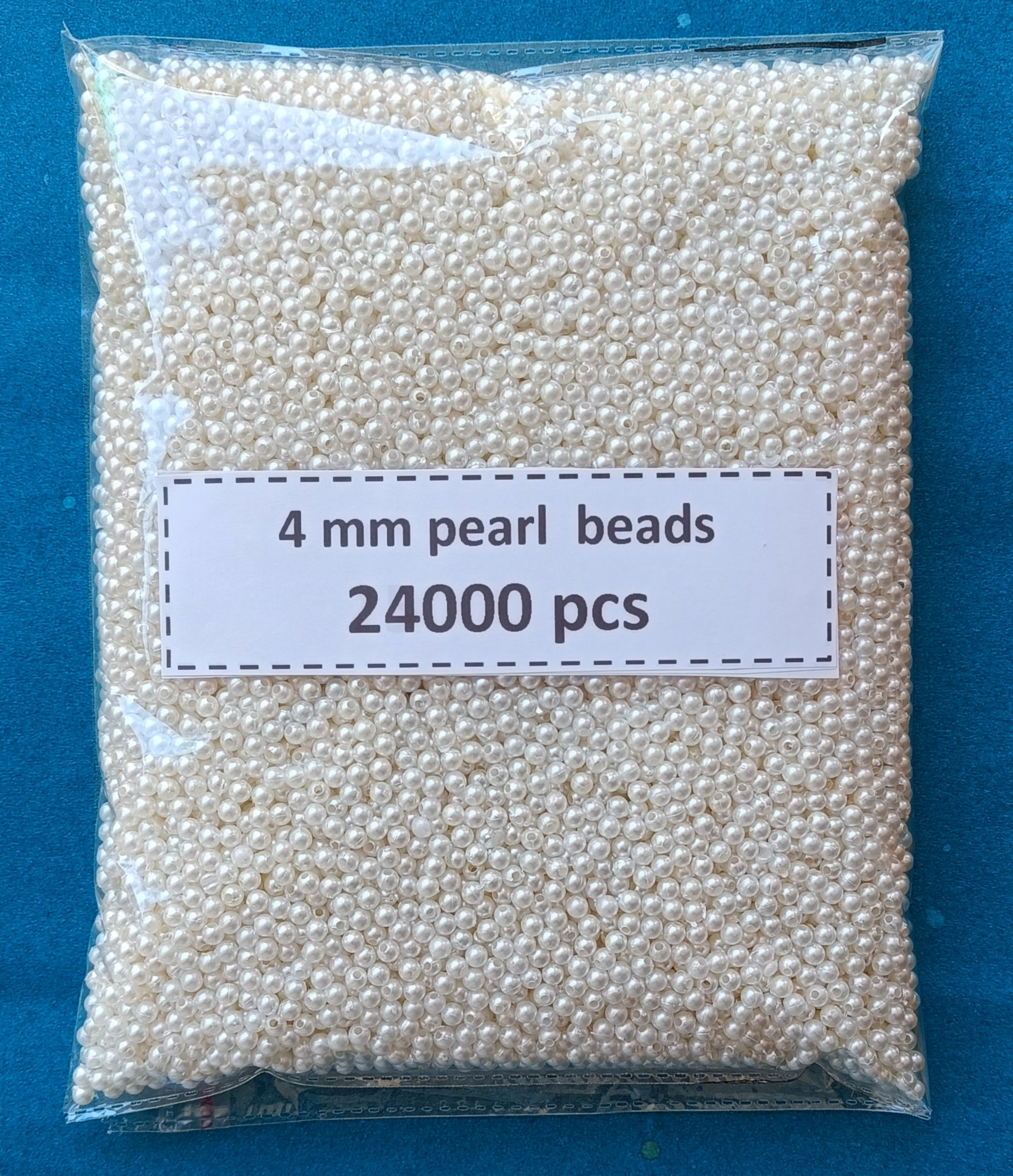 VDEAL 4mm Pearl Beads – 24000 Pcs | Wholesale White Beads for Jewelry, Craft, Embroidery & DIY