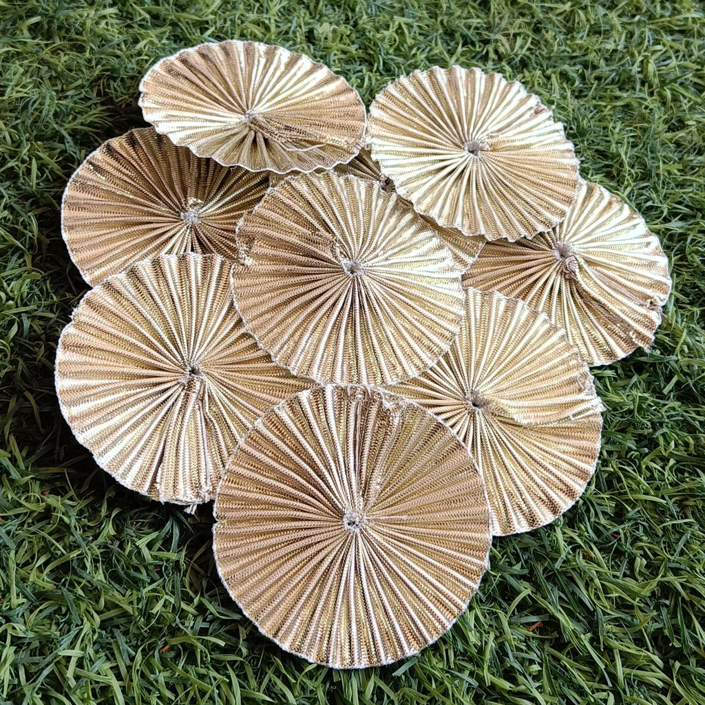 VDEAL gota phool, 100pcs of silver 65mm round gota phool, kiran phool,