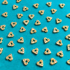 VDEAL BEADS 300pcs of 10mm golden heart shaped motifs with glue