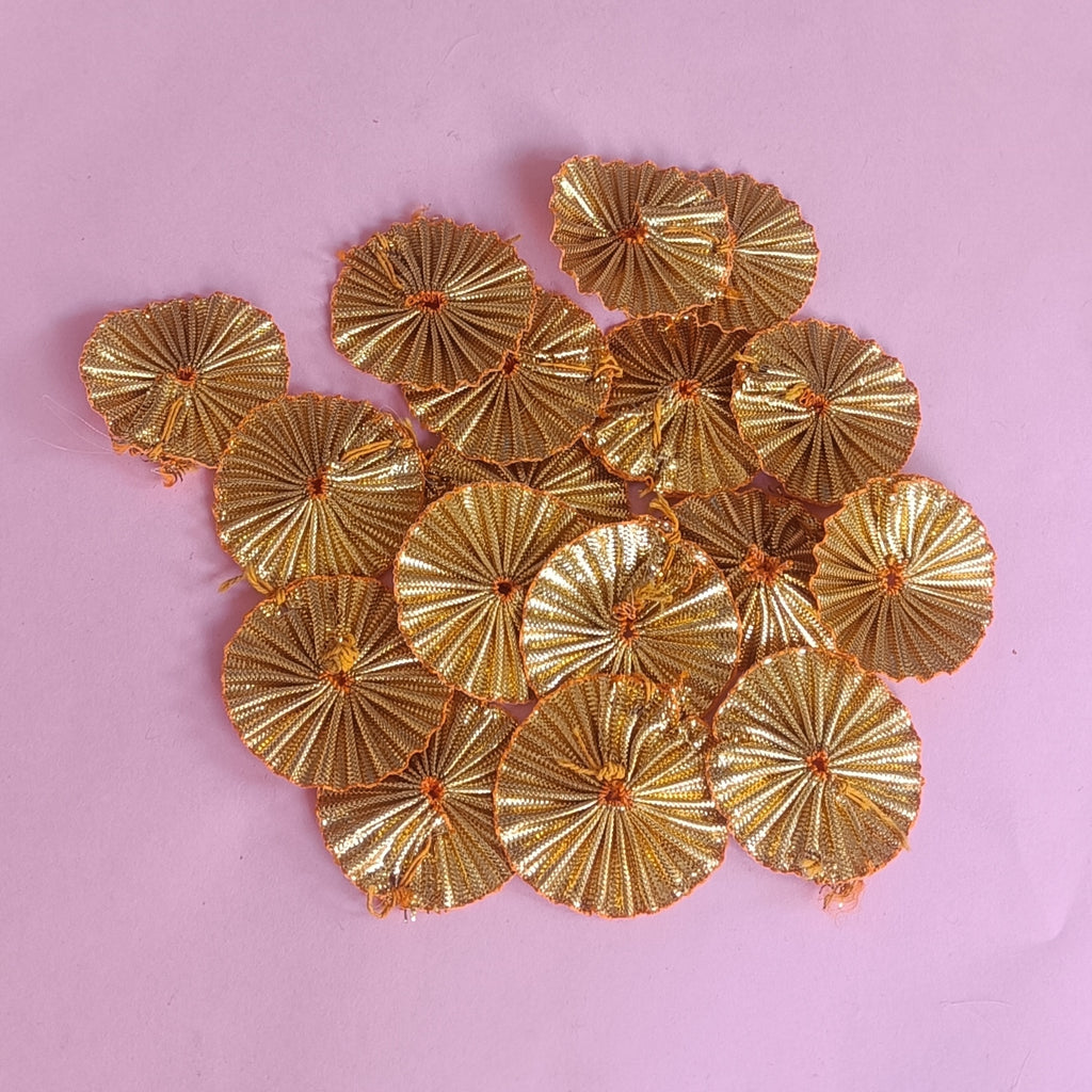 VDEAL LACE 300pcs of Gota Patti Round Flower size:35mm (approx)