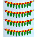 VDEAL toran pack of 4 , Artificial Marigold Flower Door Toran with Mango Leaves & Ganeshh Ji Design – Pack of 4